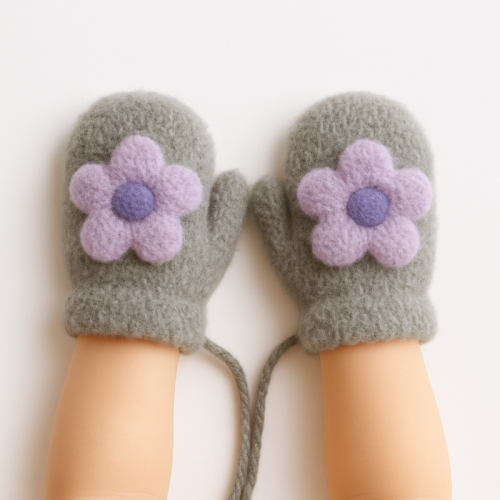 Βρεφικά γαντάκια μάλινα με κορδόνι Winter gloves-85531